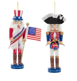 Kurt Adler Patriotic Nutcracker 250th Anniversary USA 2pc Assorted