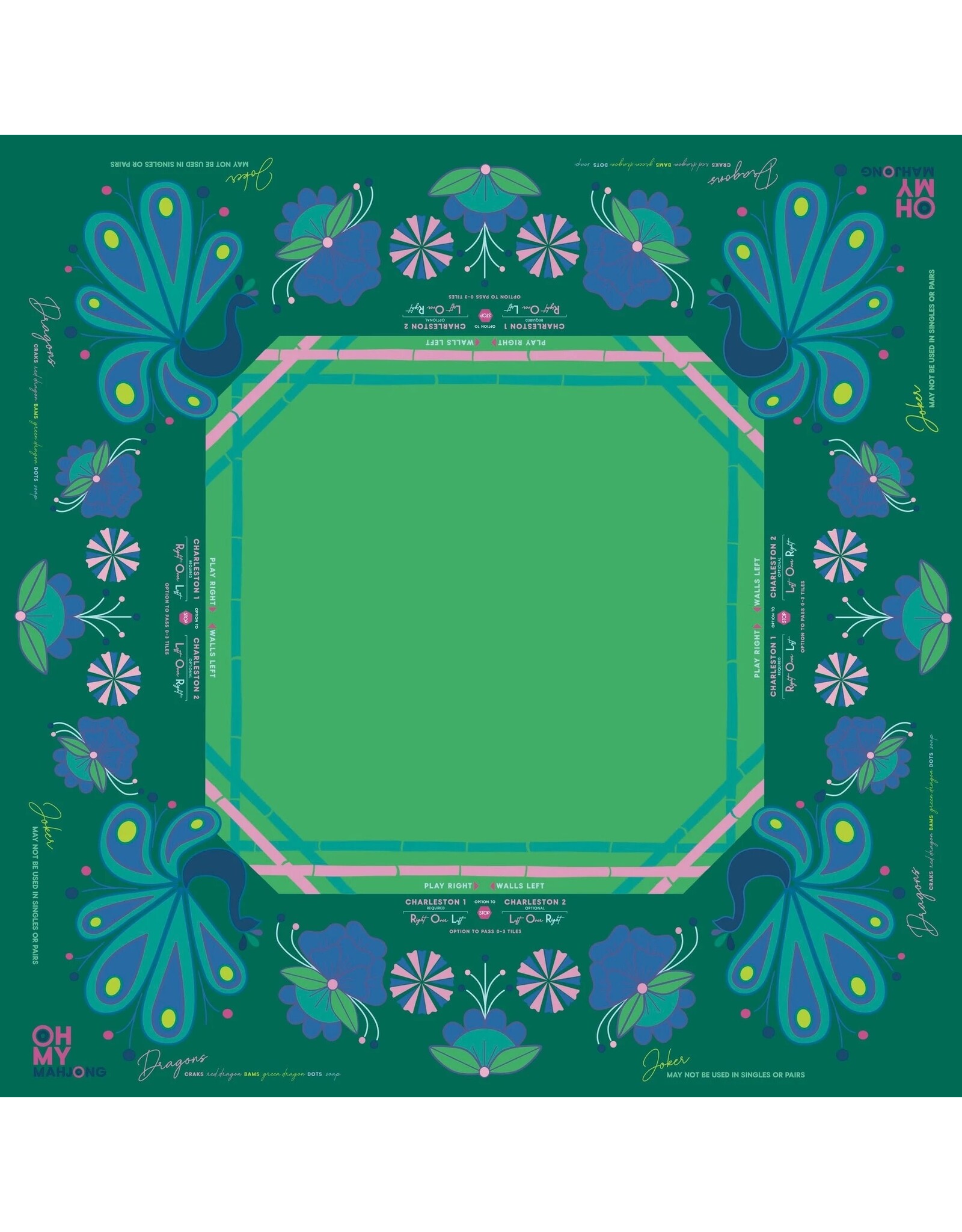 Oh My Mahjong Birdie Mahjong Mat American Mah Jongg Game Mats