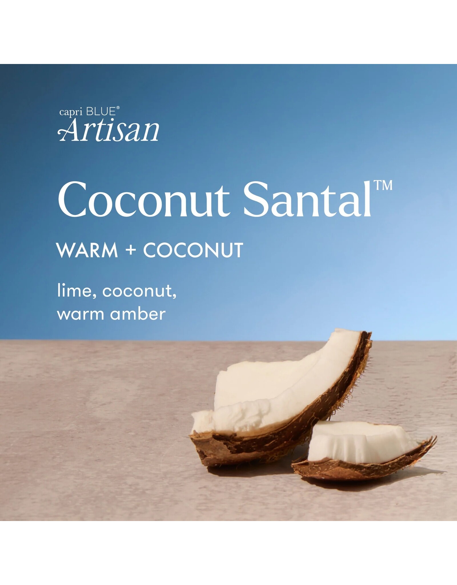 capri BLUE Coconut Santal Luce d' Almafi Petite Candle 8oz Artisan Edition
