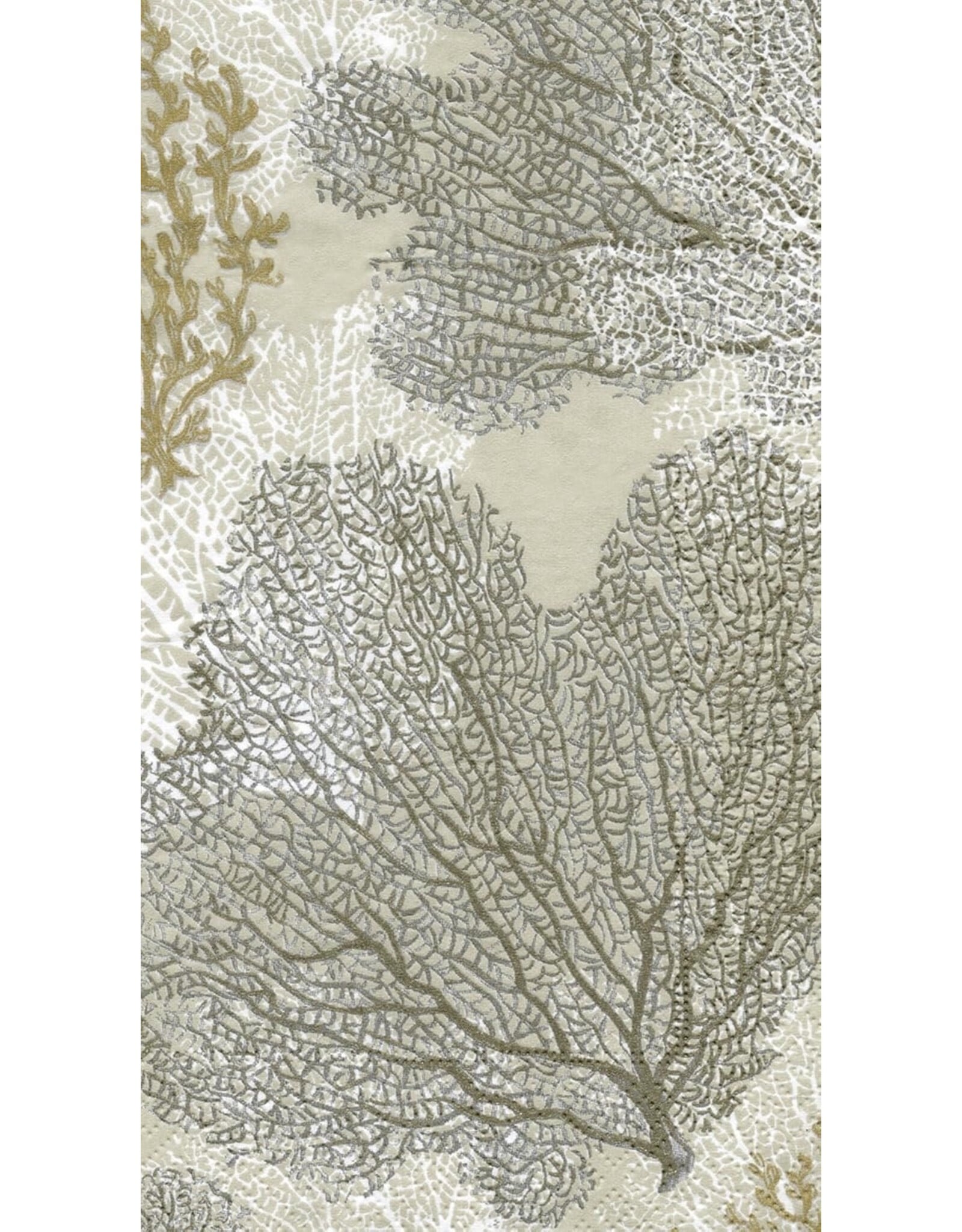 Caspari Paper Guest Towels Napkins 15pk Sea Fans Taupe