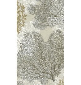 Caspari Paper Guest Towels Napkins 15pk Sea Fans Taupe