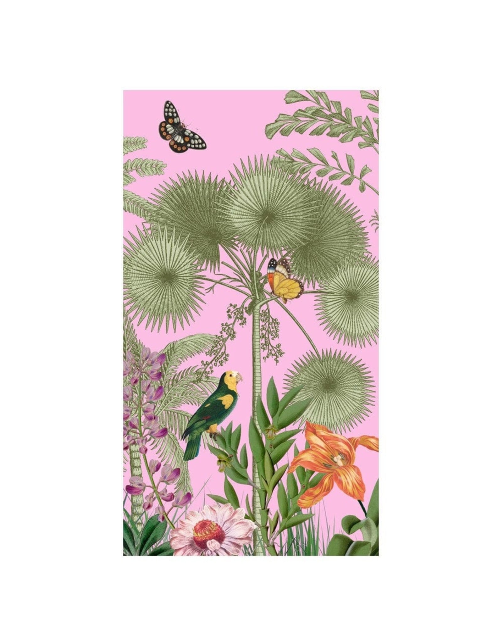 Caspari Paper Guest Towels Napkins 15pk Paradise Garden Pink