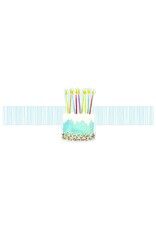 Caspari Birthday Paper Napkin Rings 8ct Birthday Cake Frosting