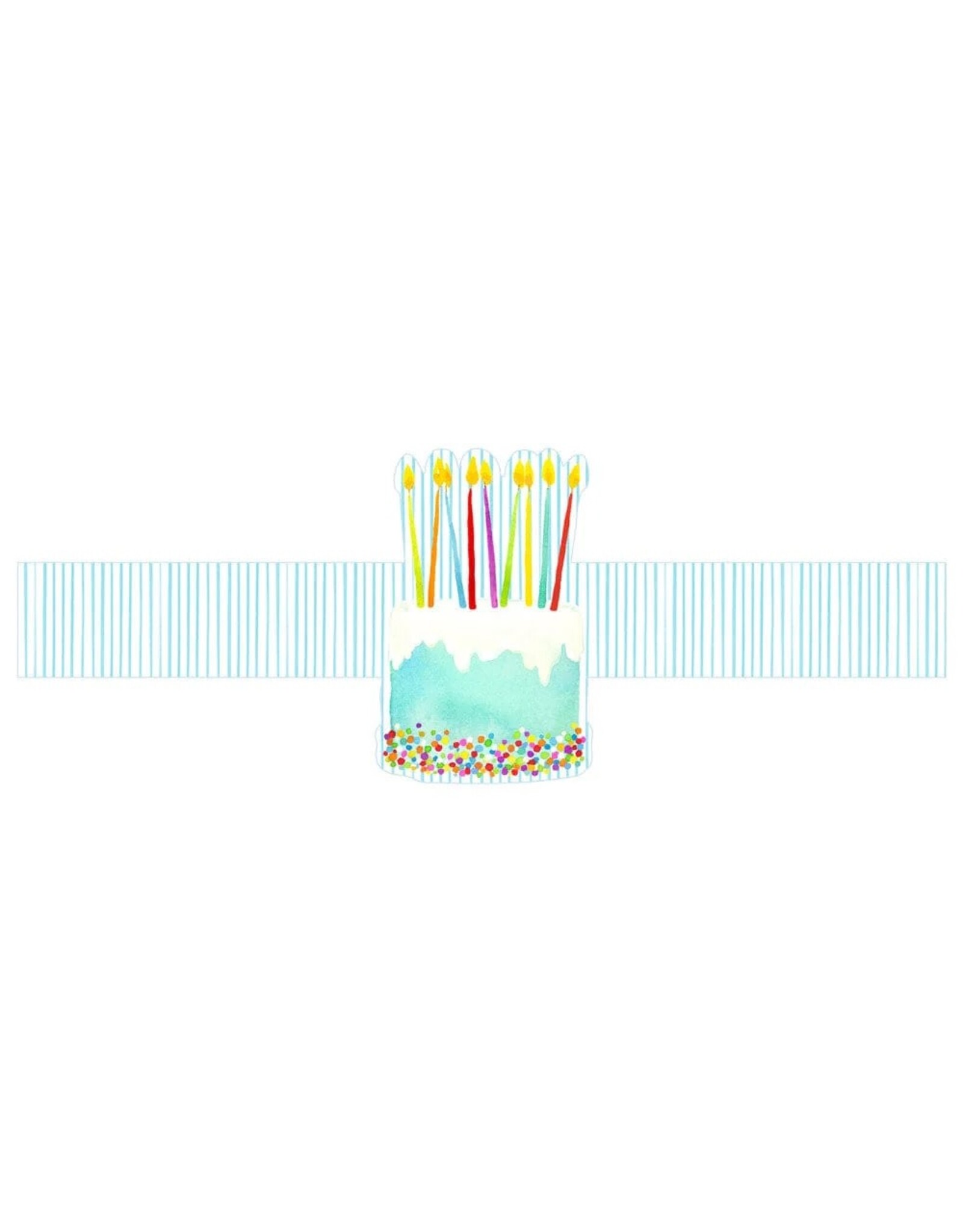 Caspari Birthday Paper Napkin Rings 8ct Birthday Cake Frosting