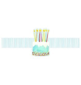 Caspari Birthday Paper Napkin Rings 8ct Birthday Cake Frosting