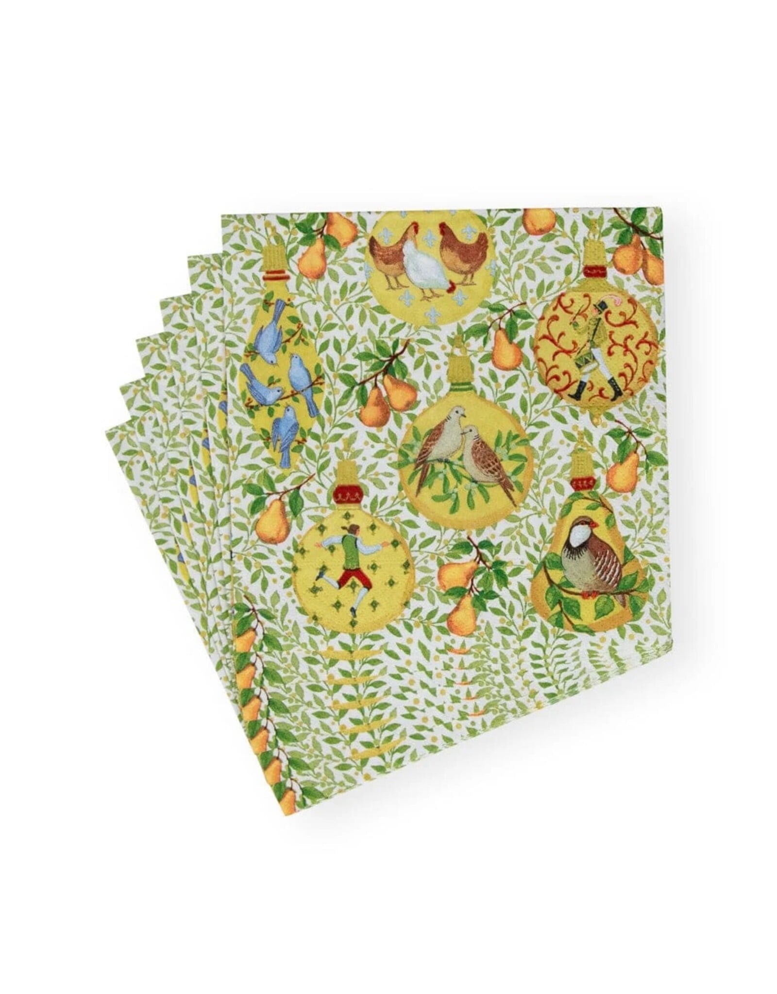 Caspari Christmas Paper Luncheon Napkins 20pk In A Pear Tree