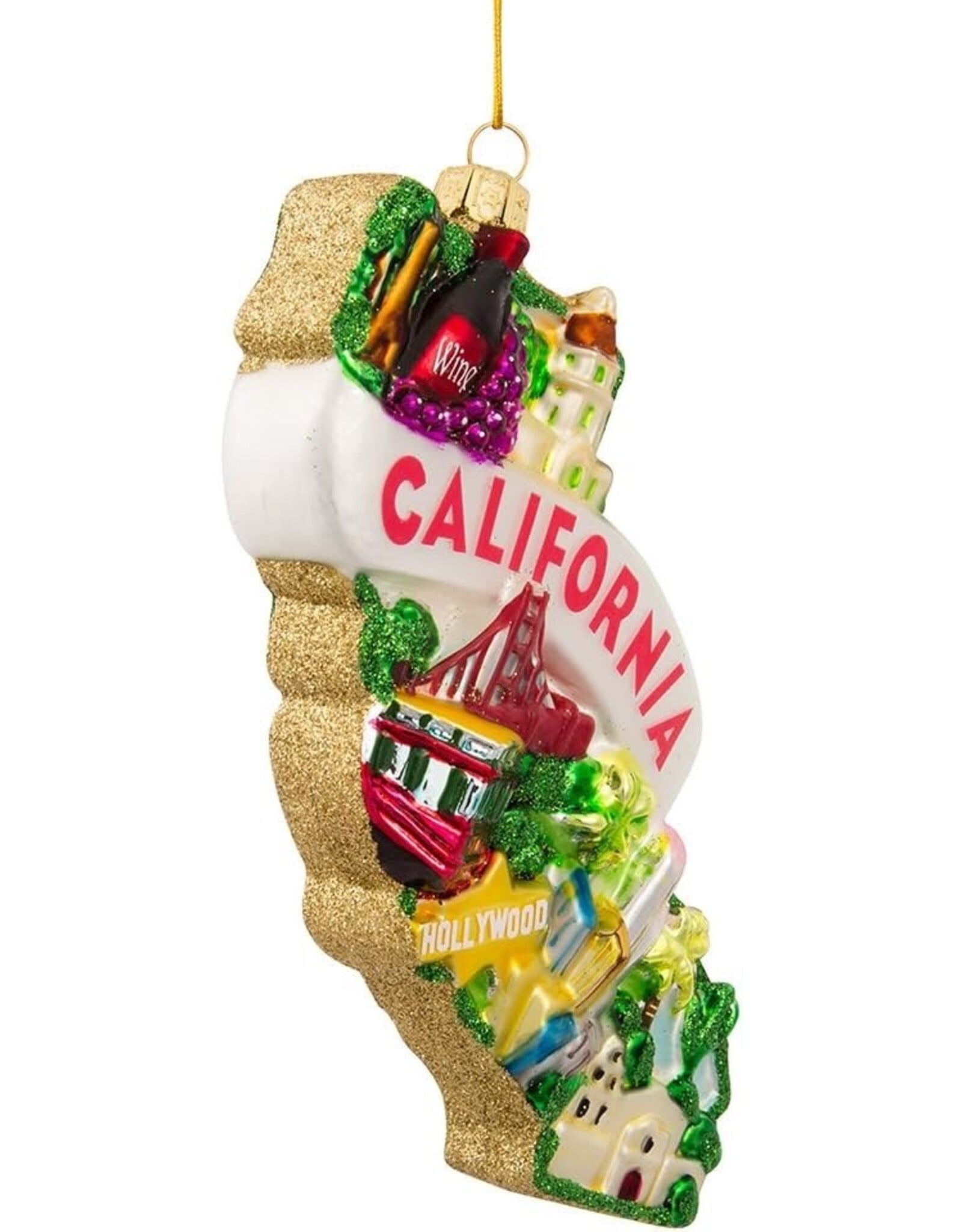 Kurt Adler Glass California Ornament California State Cityscape