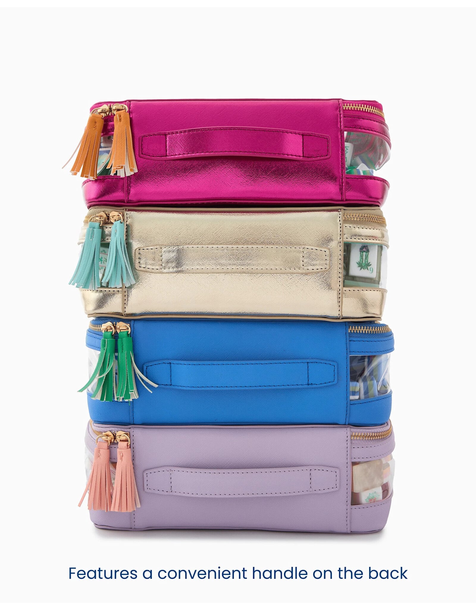 Oh My Mahjong Metallic Pink Mahjong Tile Storage Bag for Mah-Jongg Tiles