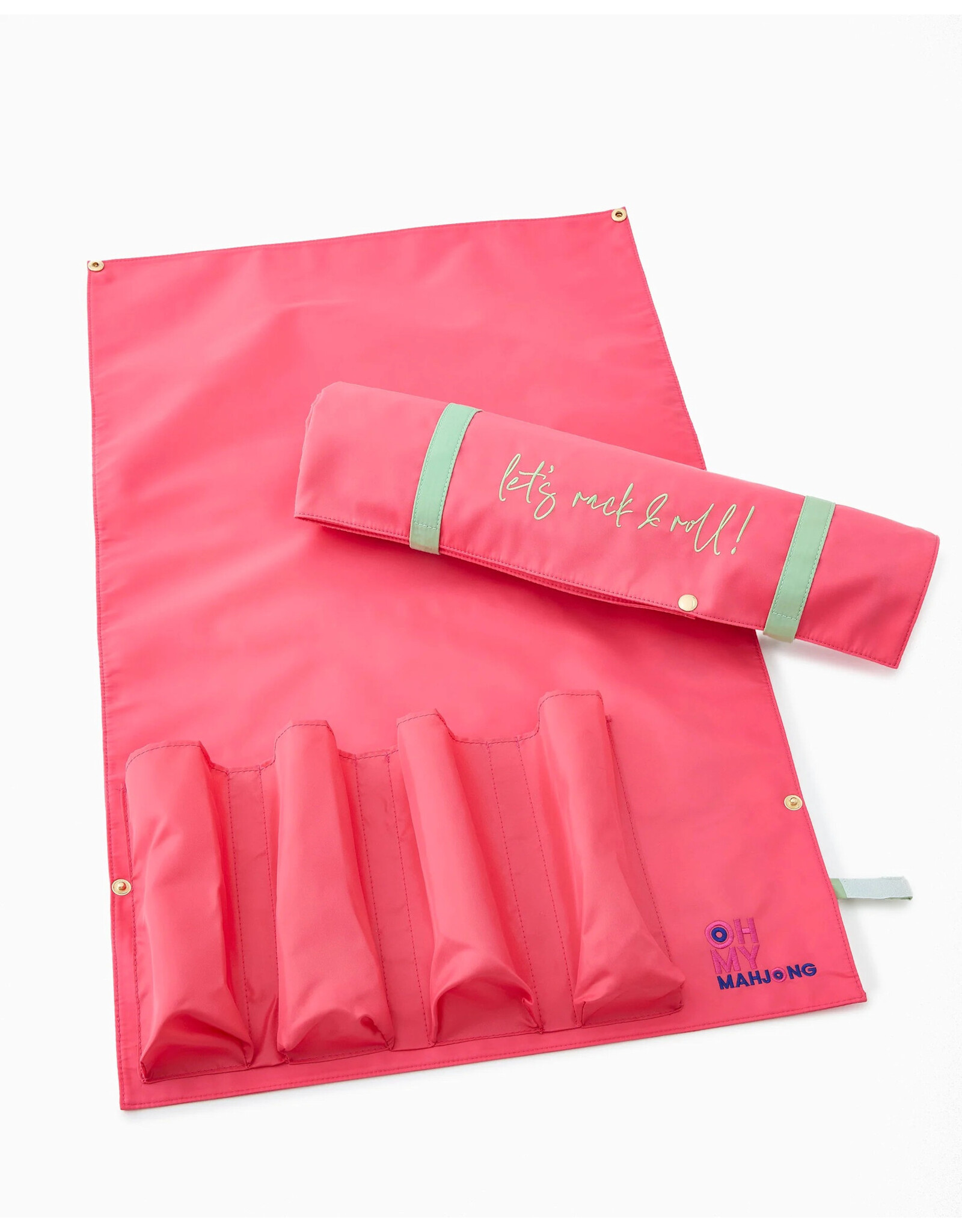 Oh My Mahjong Lets Rack N Roll Bag for Mahjong Racks N Pushers Strawberry Pink