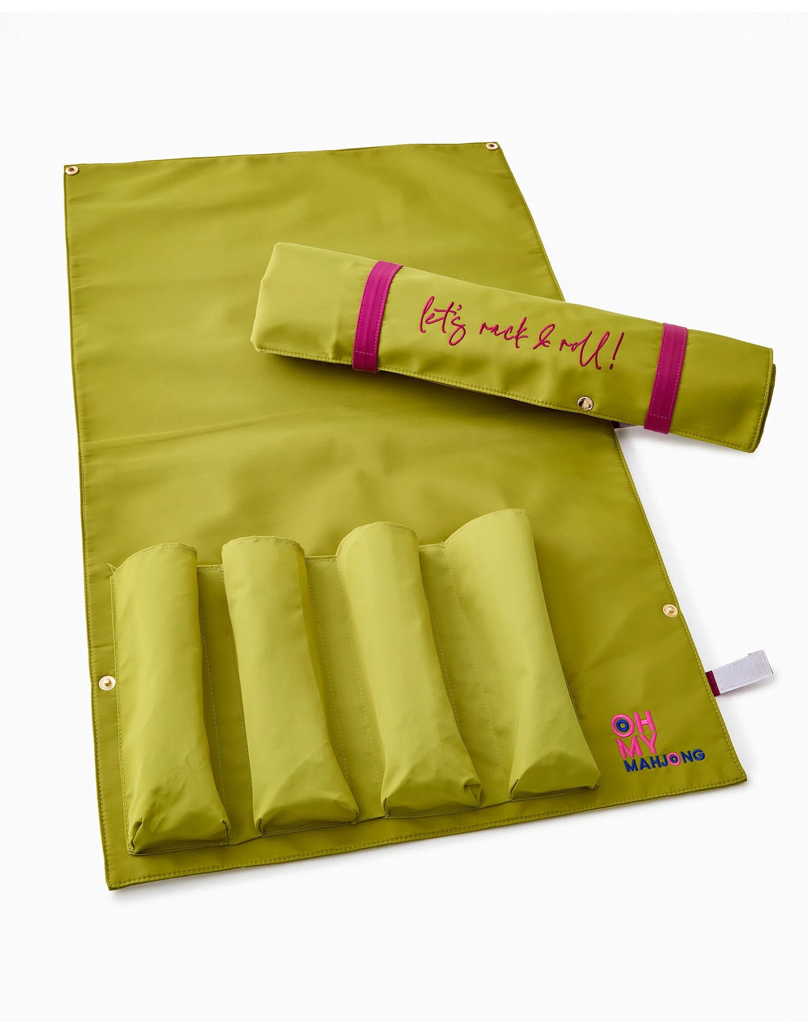 Oh My Mahjong Lets Rack N Roll Bag for Mahjong Racks N Pushers Olive