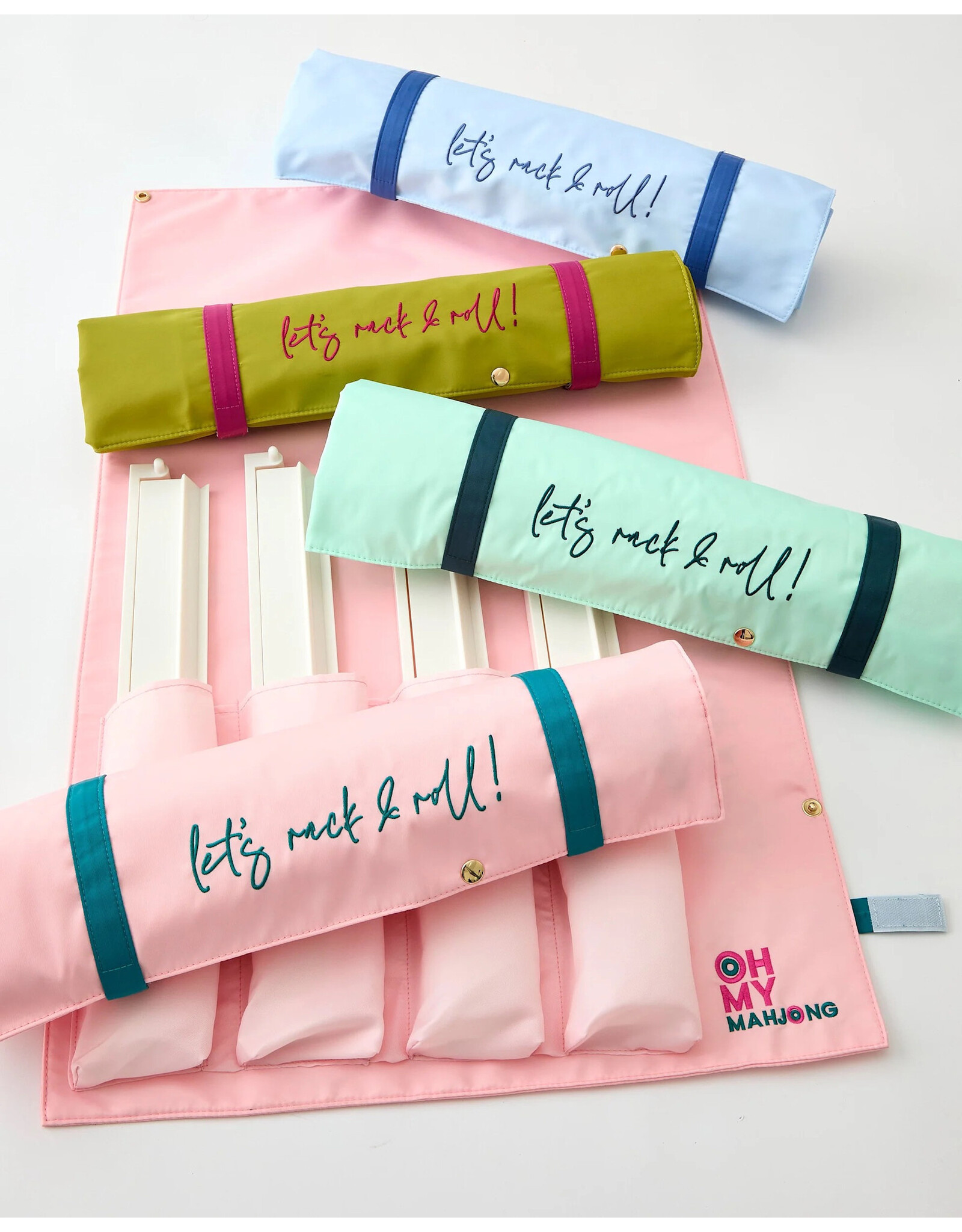Oh My Mahjong Lets Rack N Roll Bag for Mahjong Racks N Pushers Olive