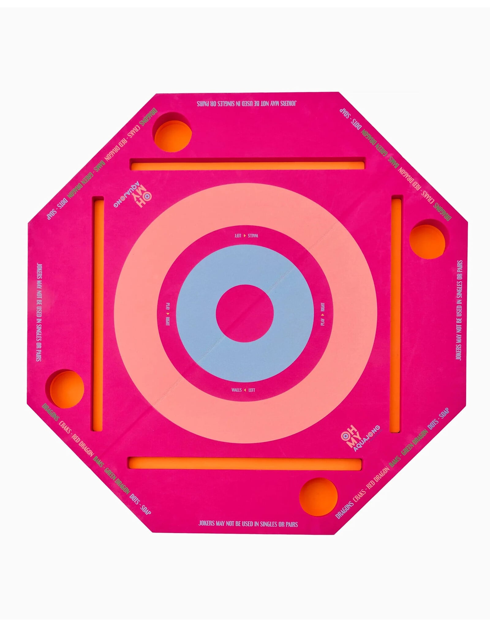 Oh My Mahjong Aqua Jong Pool Mat Floating Mahjong Game Board | Pink