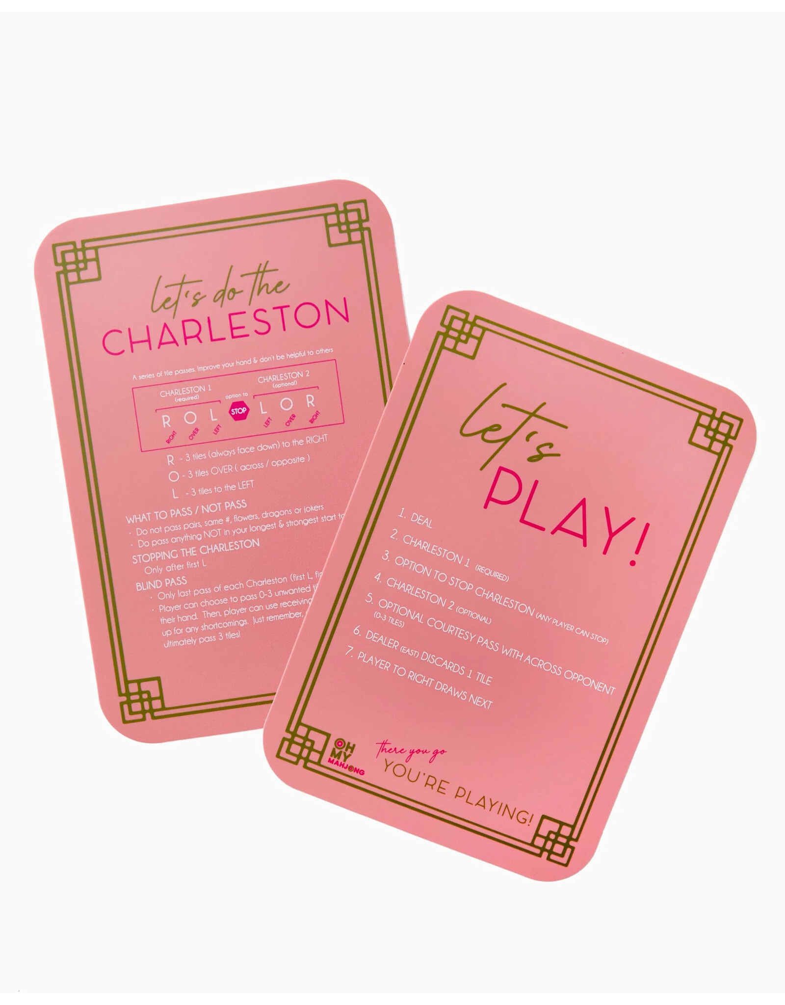 Oh My Mahjong Mahjong Tile Shufflers Set In Coral