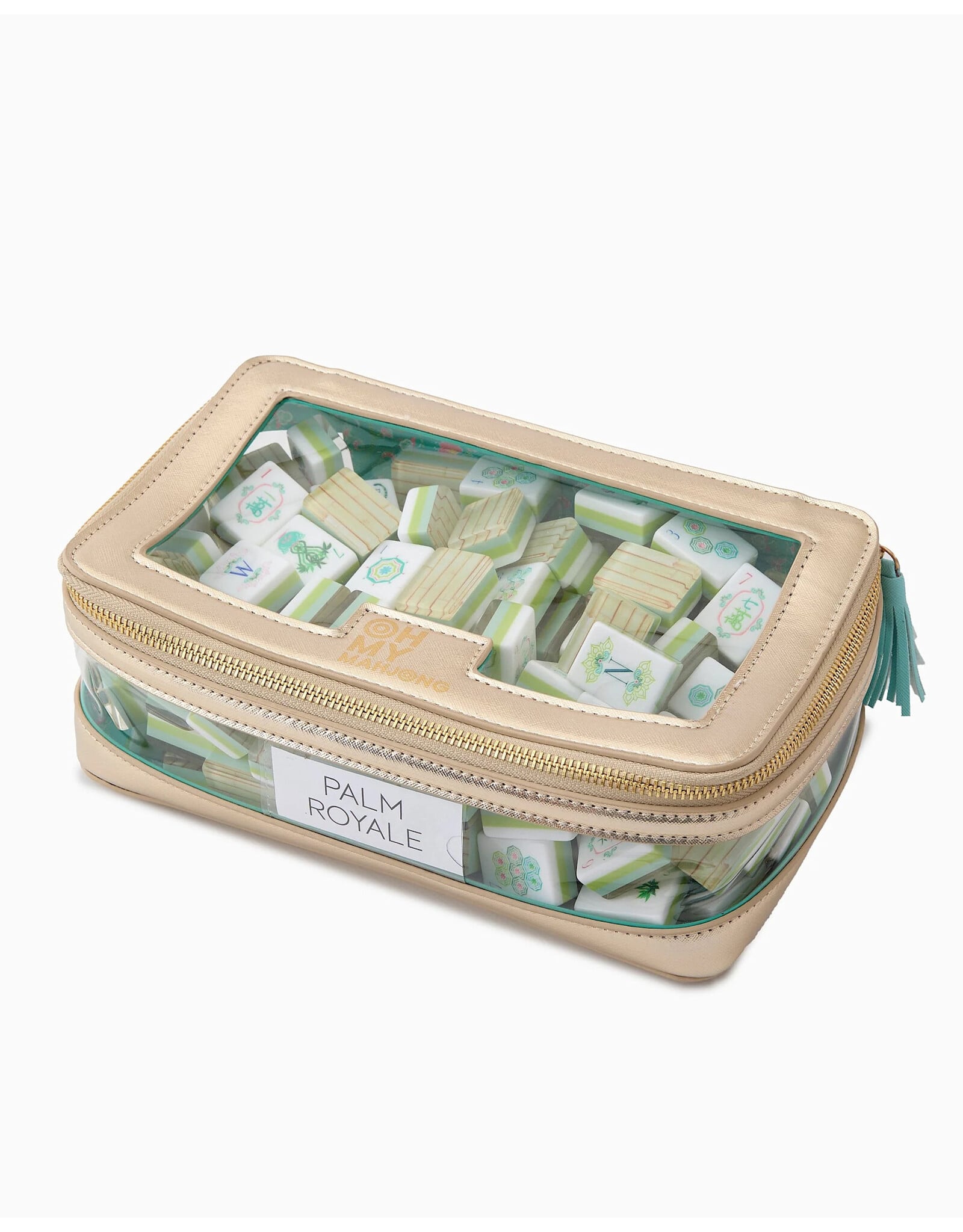 Oh My Mahjong Mahjong Tiles Storage Bag | Metallic Gold