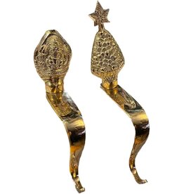 Kurt Adler Brass Christmas Stocking Holders Tree And Santa Hangers