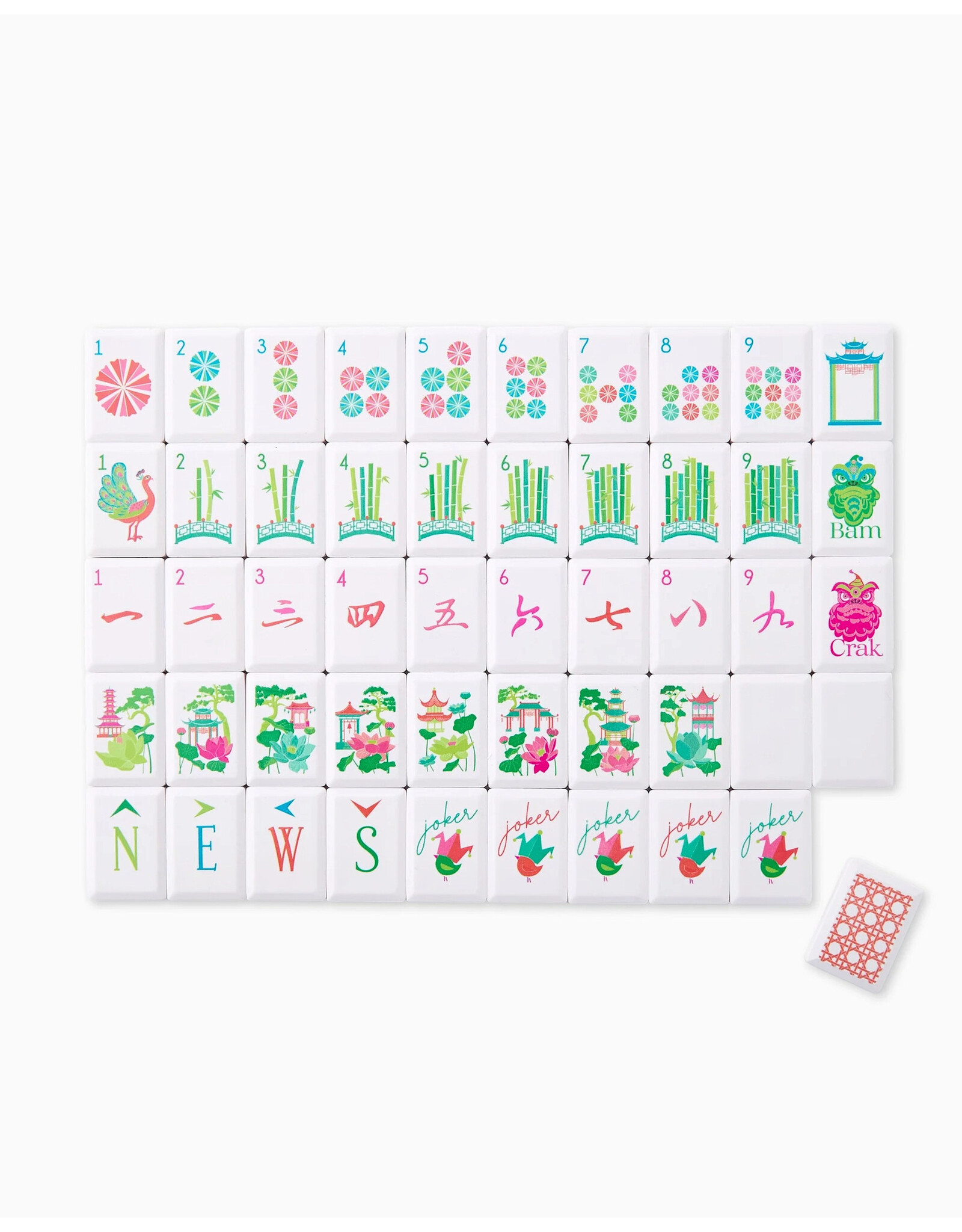 Oh My Mahjong Mahjong Debutante Tile Set Sunburst Tiles w Accessories