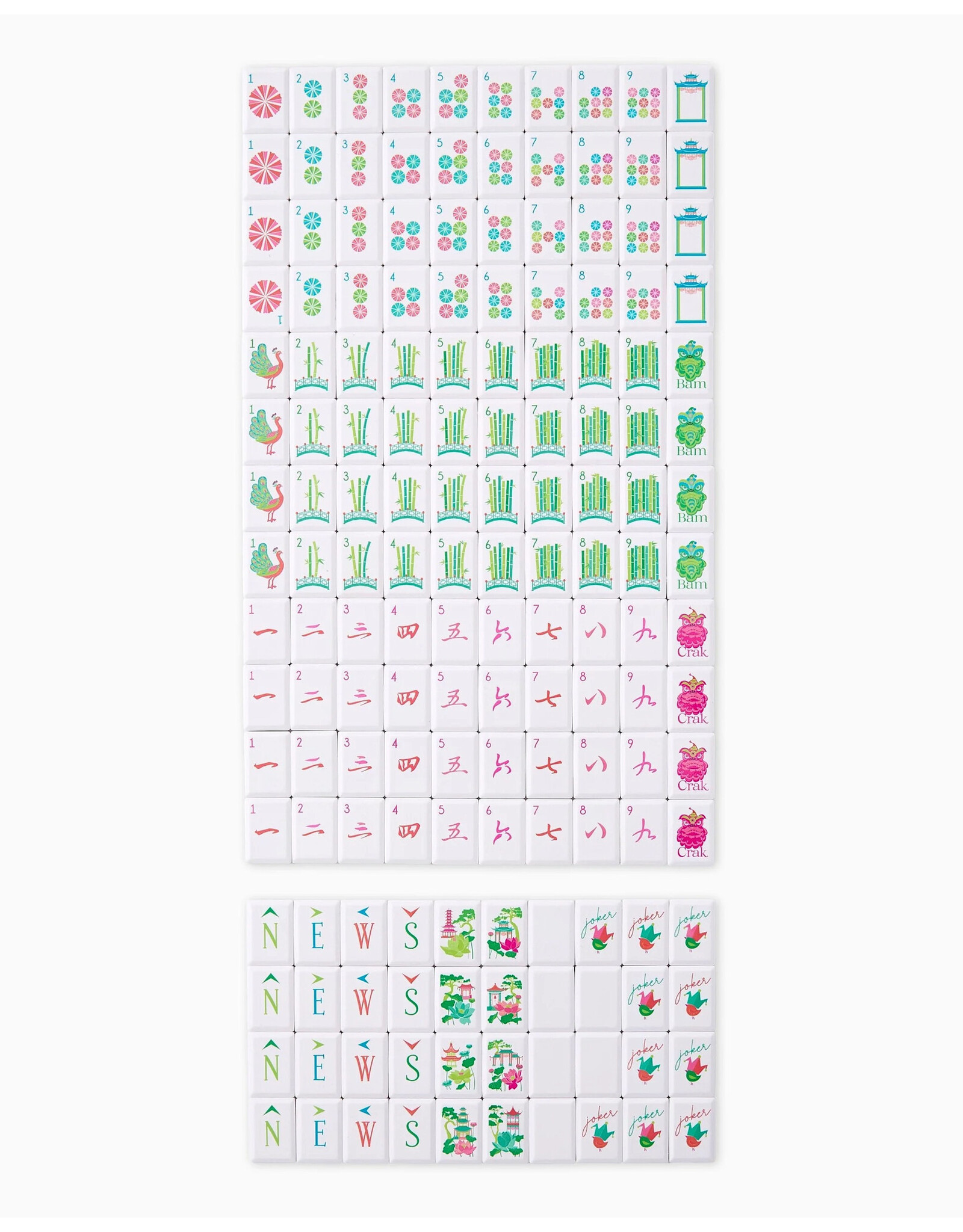 Oh My Mahjong Mahjong Debutante Tile Set Sunburst Tiles w Accessories