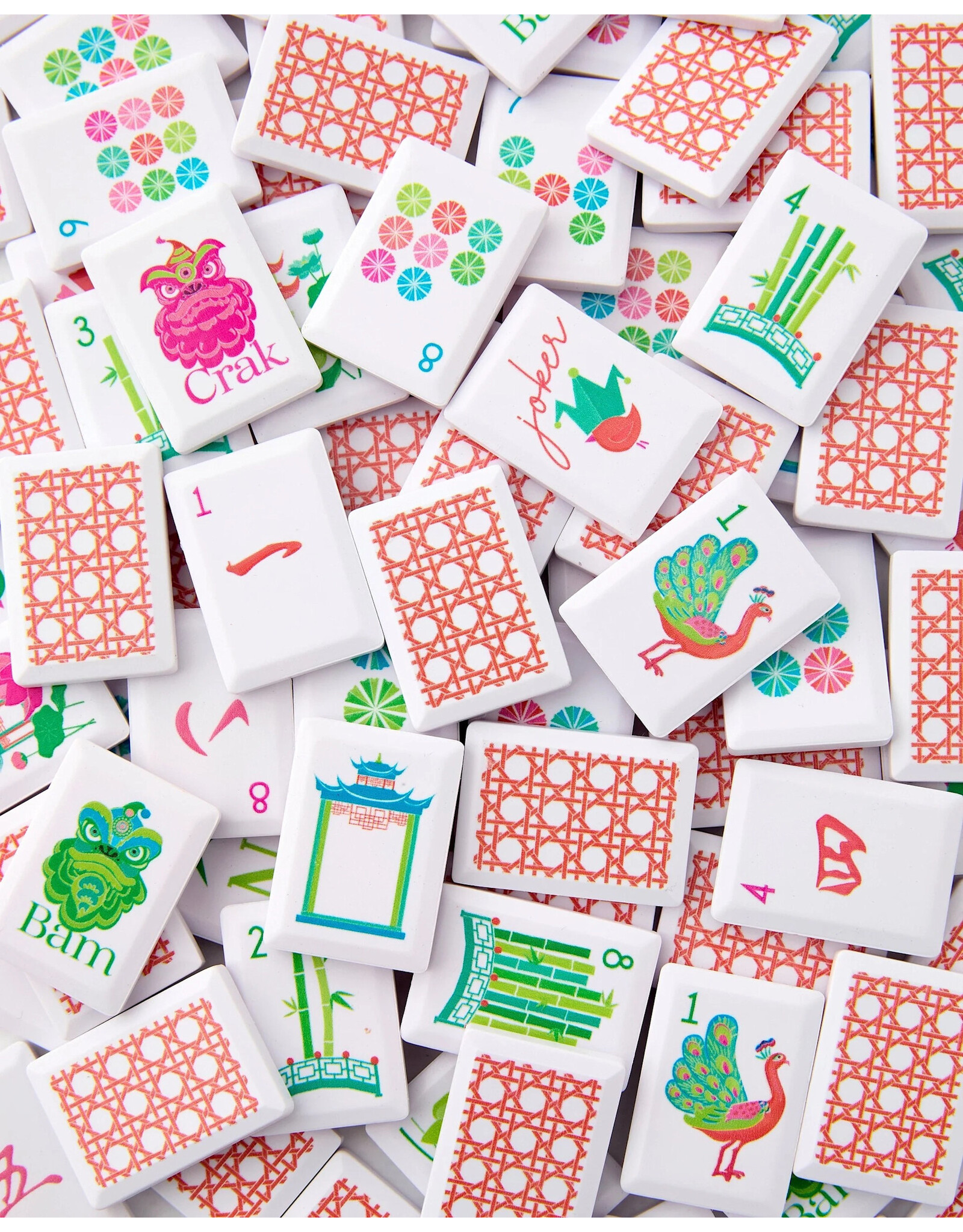 Oh My Mahjong Mahjong Debutante Tile Set Sunburst Tiles w Accessories