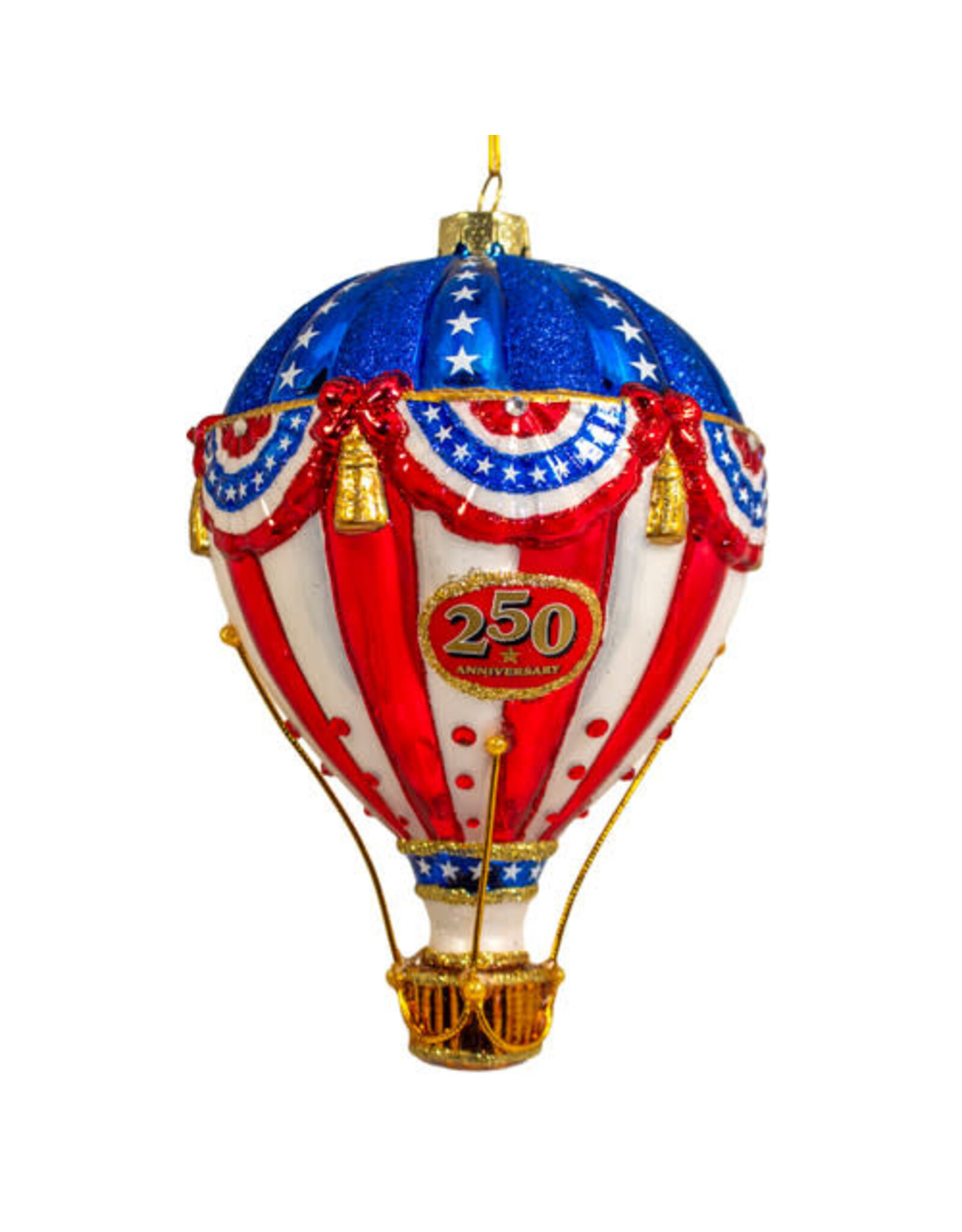 Kurt Adler Patriotic 250th Anniversary USA Ornament Hot Air Balloon
