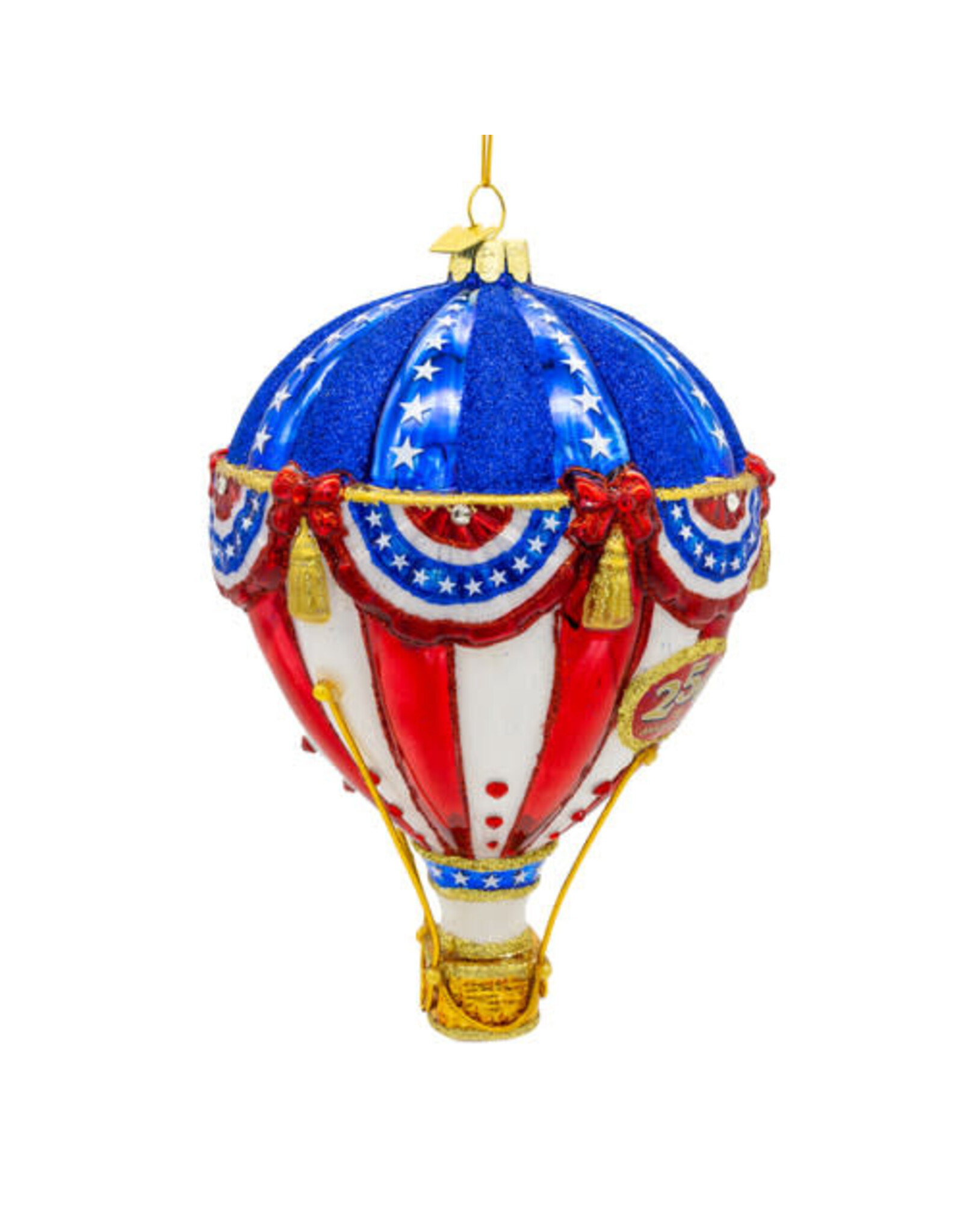 Kurt Adler Patriotic 250th Anniversary USA Ornament Hot Air Balloon