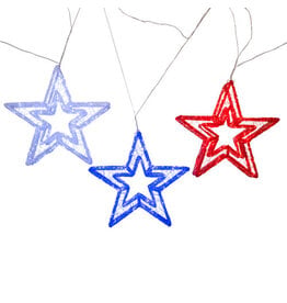 Kurt Adler Red Cool White N Blue 16in Stars w 720 Fairy Lights Set
