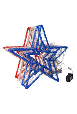 Kurt Adler Red Cool White N Blue 16in Stars w 720 Fairy Lights Set