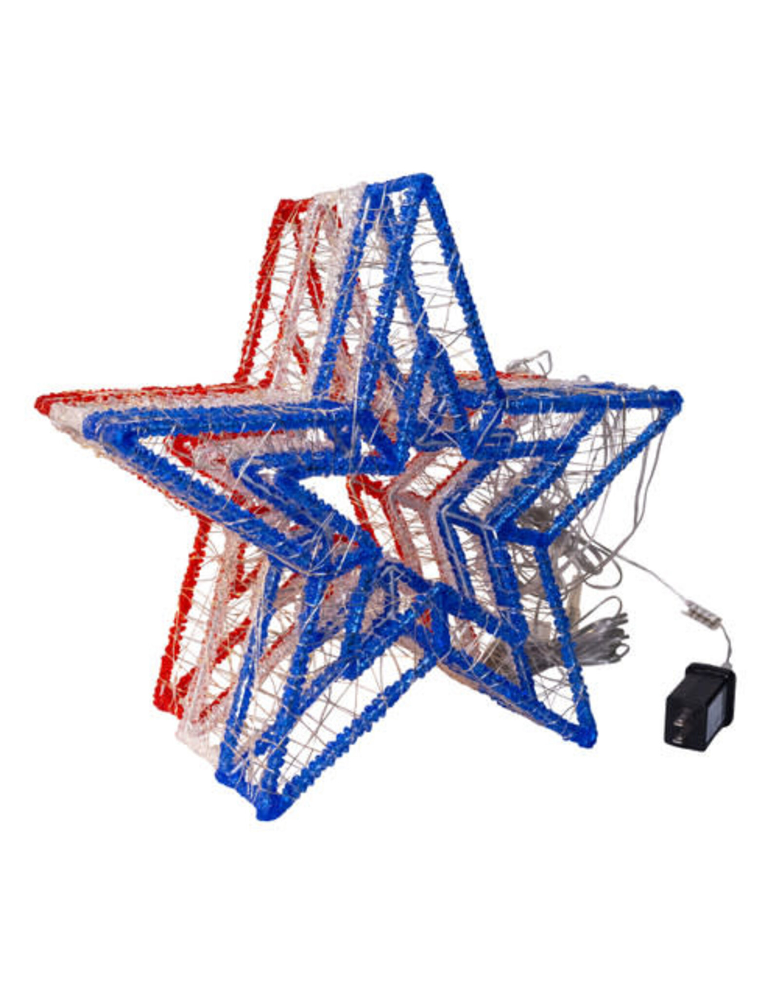 Kurt Adler Red Cool White N Blue 16in Stars w 720 Fairy Lights Set