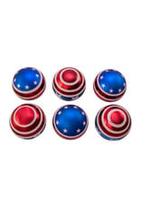 Kurt Adler Stars N Stripes RWB Glass Ball Ornaments Set of 6 80mm