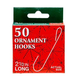 Kurt Adler Ornament Hooks 2.5 inch Pack of 50 Silver Wire Hooks Set