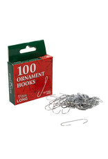 Kurt Adler Ornament Hooks 1.125 inch Pack of 100 Silver Wire Hooks Set