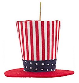 Kurt Adler Patriotic Stars And Stripes Hat Ornament - RD