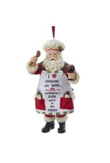 Kurt Adler Chef Santa Cooking With Wine Ornament 5 Inch