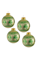 Kurt Adler Irish Shamrocks Glass Ball Ornaments 65mm Set of 4 Style B