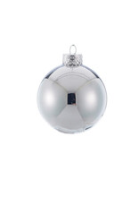 Kurt Adler Shiny Silver Glass Ball Ornaments 65mm 6pc Set