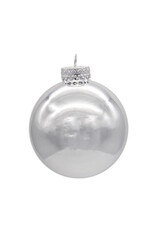 Kurt Adler Shiny Silver Glass Ball Ornaments 65mm 6pc Set