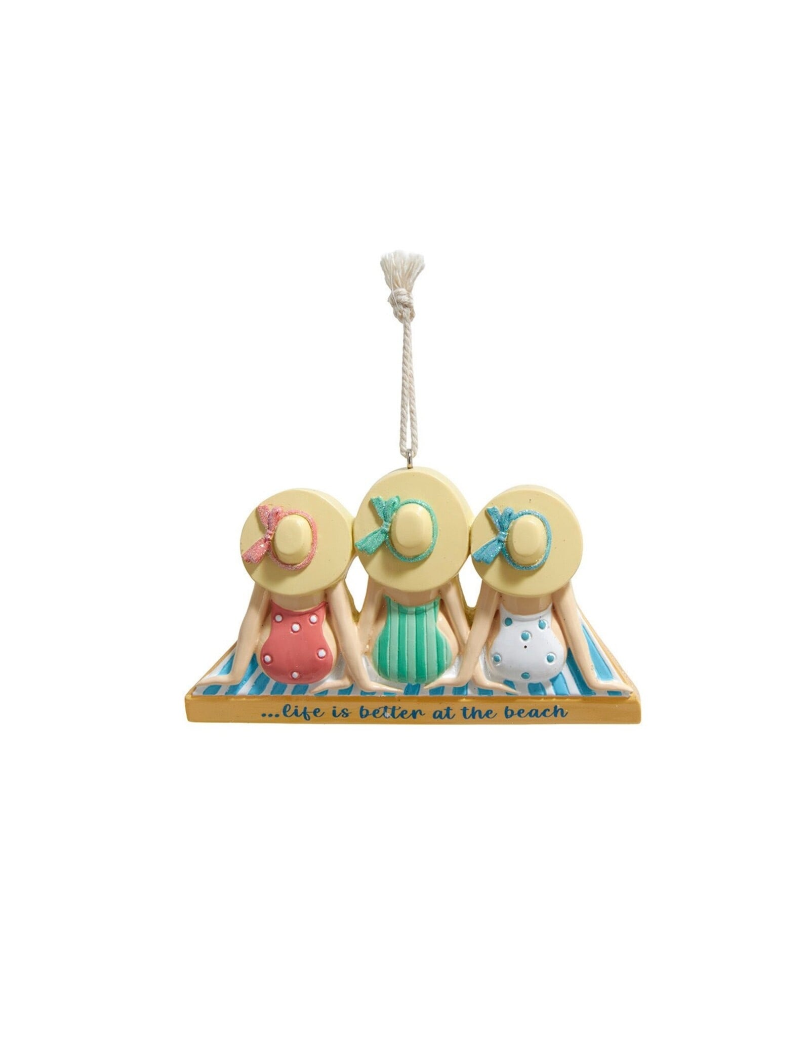 Kurt Adler Three Ladies on Beach With Beach Hats Ornament