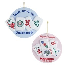 Kurt Adler Mahjong Ornaments 3.5 Inch Set of 2 Assorted