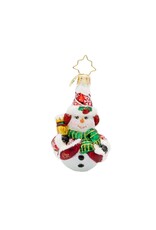Christopher Radko Swept Up Snowman Gem Christmas Ornament