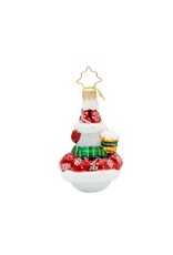 Christopher Radko Swept Up Snowman Gem Christmas Ornament
