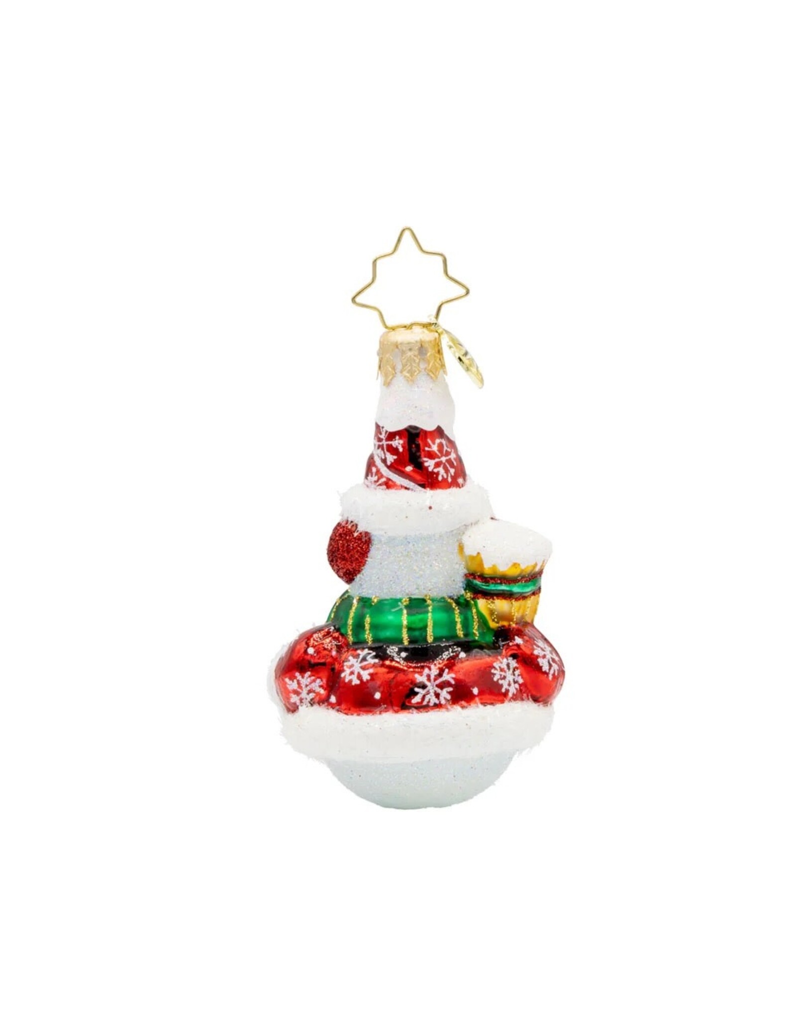 Christopher Radko Swept Up Snowman Gem Christmas Ornament