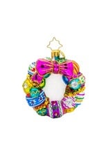Christopher Radko Vintage Holiday Wreath Gem Christmas Ornament