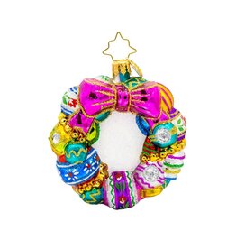 Christopher Radko Vintage Holiday Wreath Gem Christmas Ornament