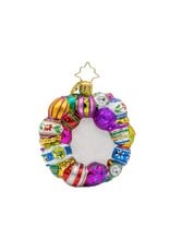 Christopher Radko Vintage Holiday Wreath Gem Christmas Ornament
