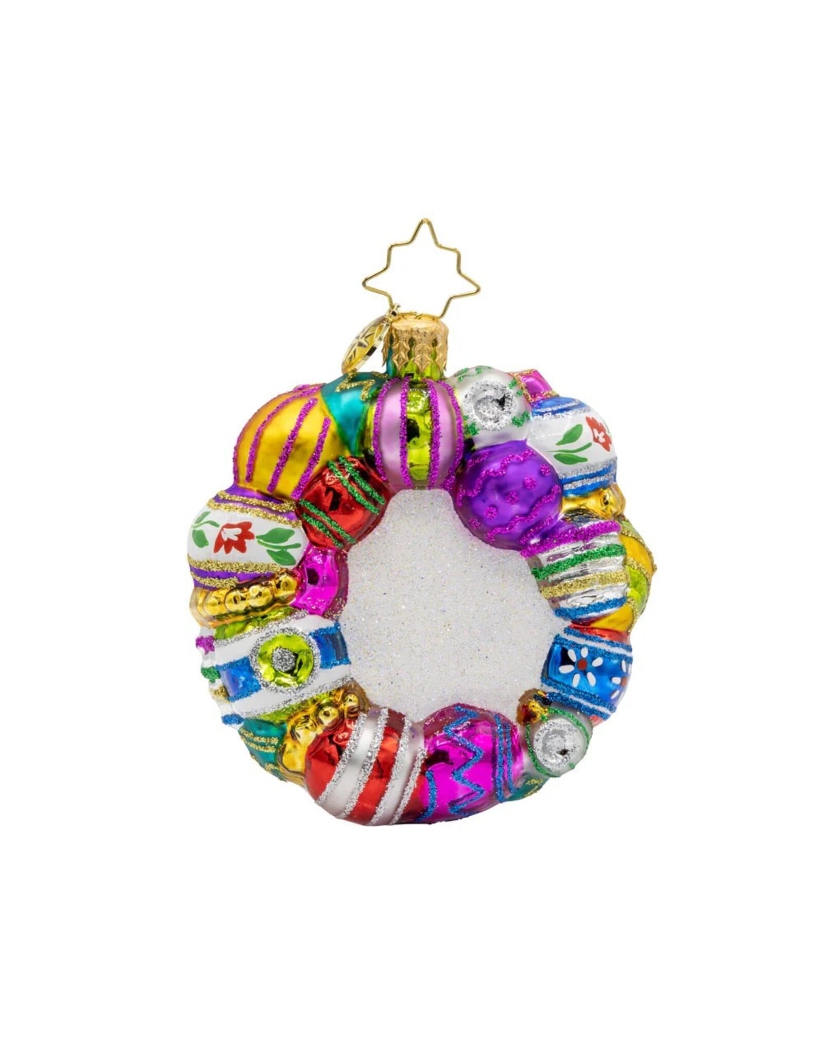 Christopher Radko Vintage Holiday Wreath Gem Christmas Ornament