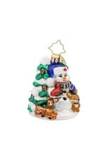 Christopher Radko Winter Pals w Snowman Gem Christmas Ornament