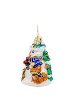 Christopher Radko Winter Pals w Snowman Gem Christmas Ornament