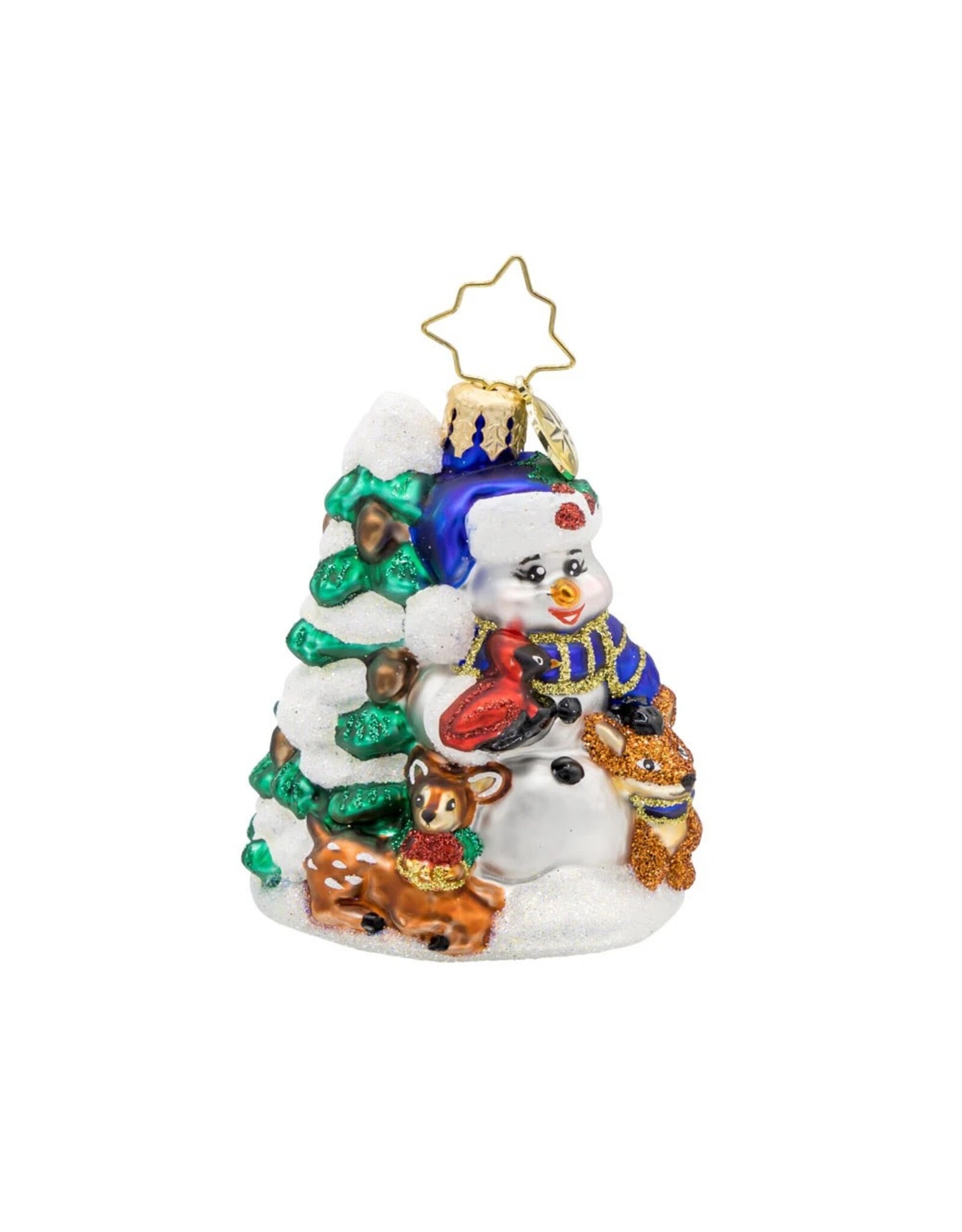 Christopher Radko Winter Pals w Snowman Gem Christmas Ornament