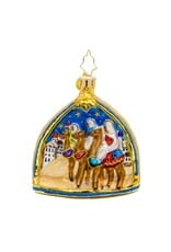 Christopher Radko Two Scenes of the Savior Three Kings Gem Christmas Ornament