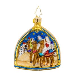 Christopher Radko Two Scenes of the Savior Three Kings Gem Christmas Ornament