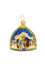Christopher Radko Two Scenes of the Savior Three Kings Gem Christmas Ornament